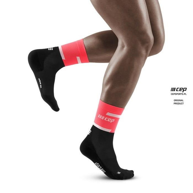 Męskie skarpety kompresyjne sportowe CEP The Run 4.0 krótkie różowe