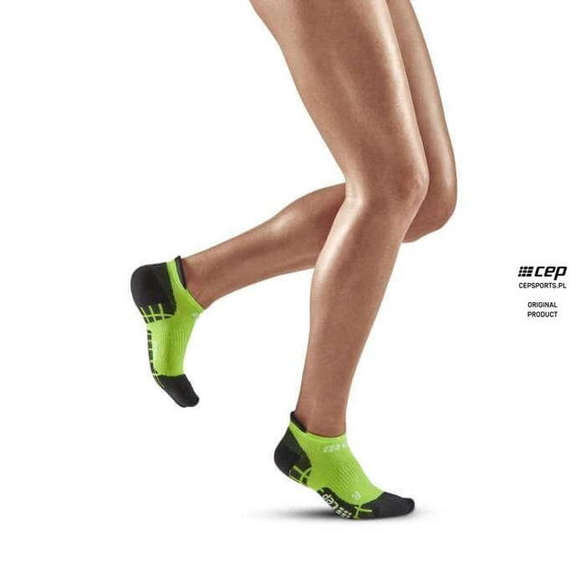 Damskie skarpety kompresyjne sportowe CEP Ultralight stopki limonkowe