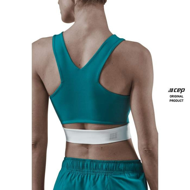 Damski sportowy Crop Top treningowy CEP niebieski