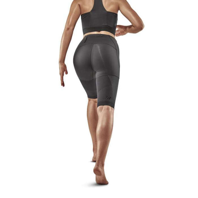 Damskie krótkie spodenki kompresyjne sportowe CEP czarne