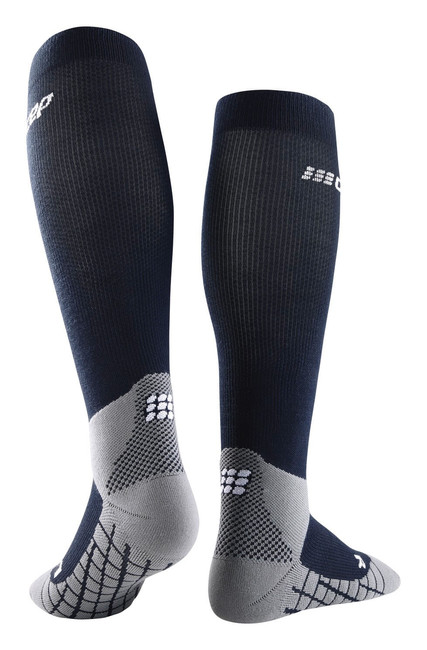 Męskie skarpety kompresyjne trekkingowe Hiking Light Merino CEP granatowe
