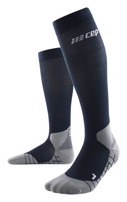 Męskie skarpety kompresyjne trekkingowe Hiking Light Merino CEP granatowe