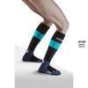 Damskie skarpety kompresyjne sportowe CEP Ski Merino wysokie niebieskie