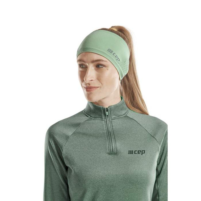 Sportowa zimowa opaska na głowę do biegania unisex miętowa