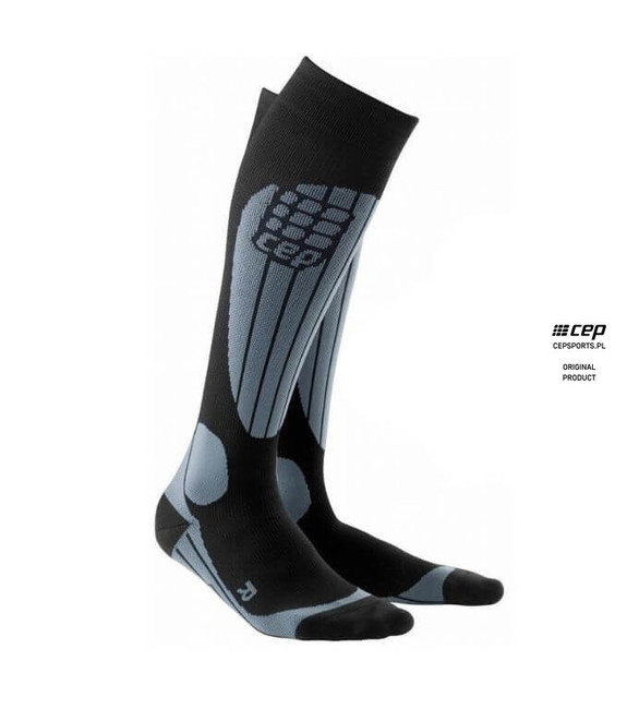 Damskie skarpety kompresyjne sportowe CEP Skiing wysokie czarne