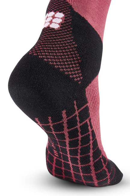 Damskie skarpety kompresyjne trekkingowe Hiking Light Merino CEP wysokie różowe