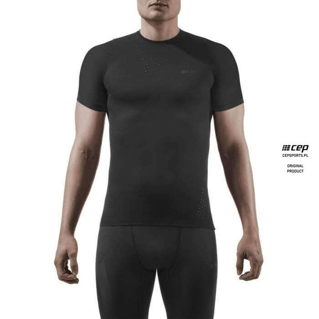 Męska koszulka sportowa z krótkim rękawem  CEP Ultralight czarna