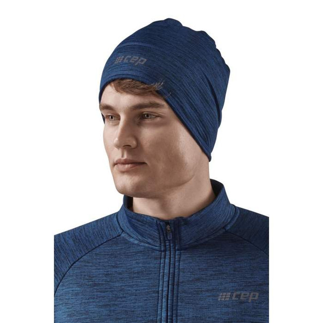 Sportowa czapka zimowa do biegania CEP unisex ciemnoniebieska