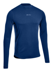 Męska koszulka sportowa z długim rękawem wełna merino CEP Cold Weather Merino niebieska