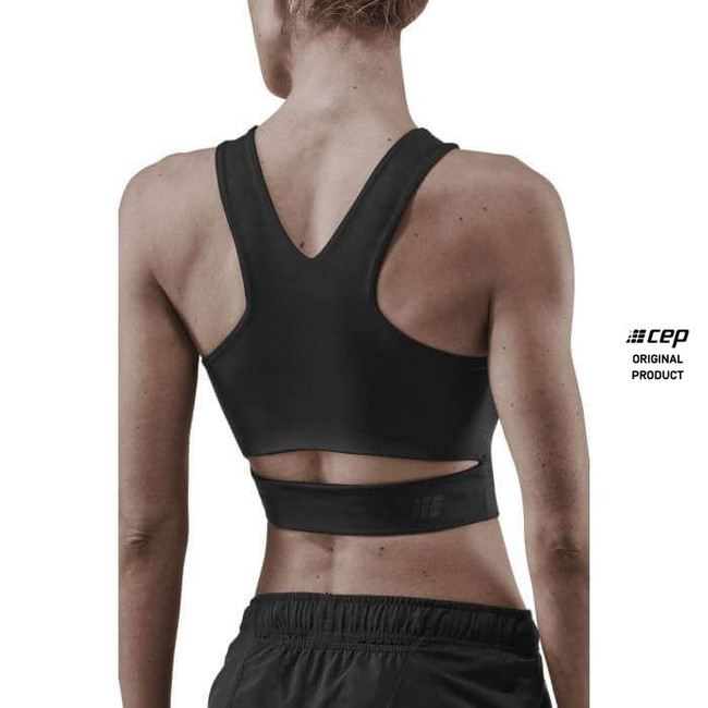 Damski sportowy Crop Top treningowy CEP czarny