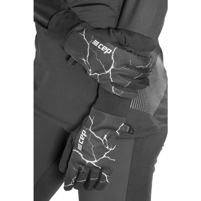 Sportowe rękawiczki odblaskowe CEP Reflective unisex czarne