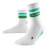 Męskie skarpety kompresyjne sportowe CEP Miami Vibes 80's krótkie z zielono-miętowymi paskami - limitowana edycja
