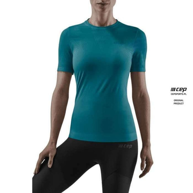 Damska koszulka sportowa z krótkim rękawem CEP Ultralight niebieska