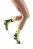 Damskie skarpety kompresyjne sportowe CEP The Run Limited krótkie limonkowe - kolekcja limitowana