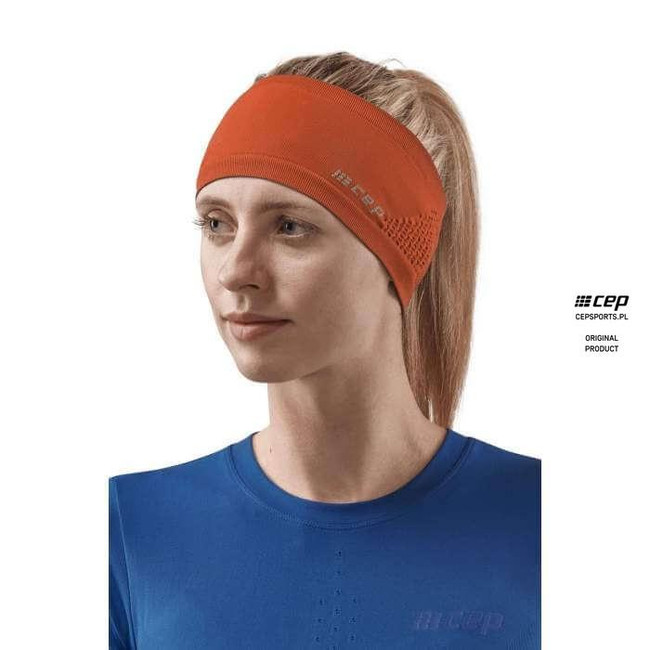 Sportowa zimowa opaska na głowę do biegania unisex pomarańczowa