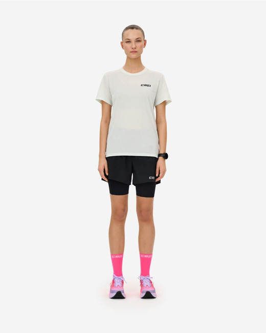 Damskie kompresyjne spodenki sportowe 2w1 CEP Core Run czarne