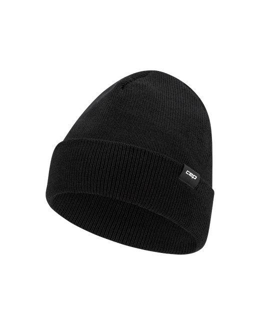 Ciepła czapka beanie z wełną merino Core Run CEP czarna