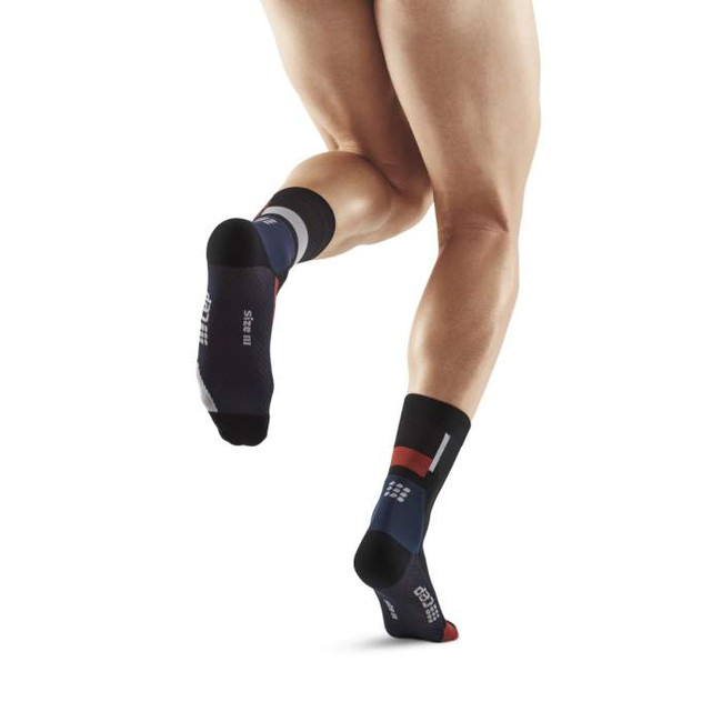 Męskie skarpety kompresyjne sportowe CEP The Run Limited krótkie czarne - kolekcja limitowana