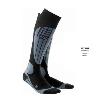 Damskie skarpety kompresyjne sportowe CEP Skiing wysokie czarne
